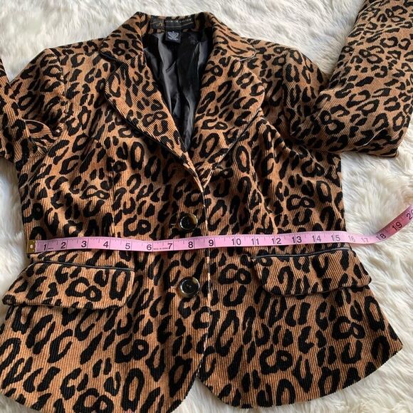 MAURICE Sassoon Corduroy‎ Animal Print Apparel Jacket - Picture 6 of 13